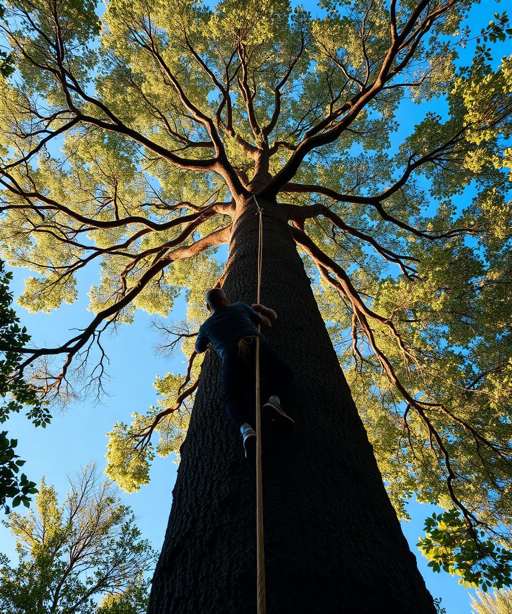 Kletteraktion am Baum